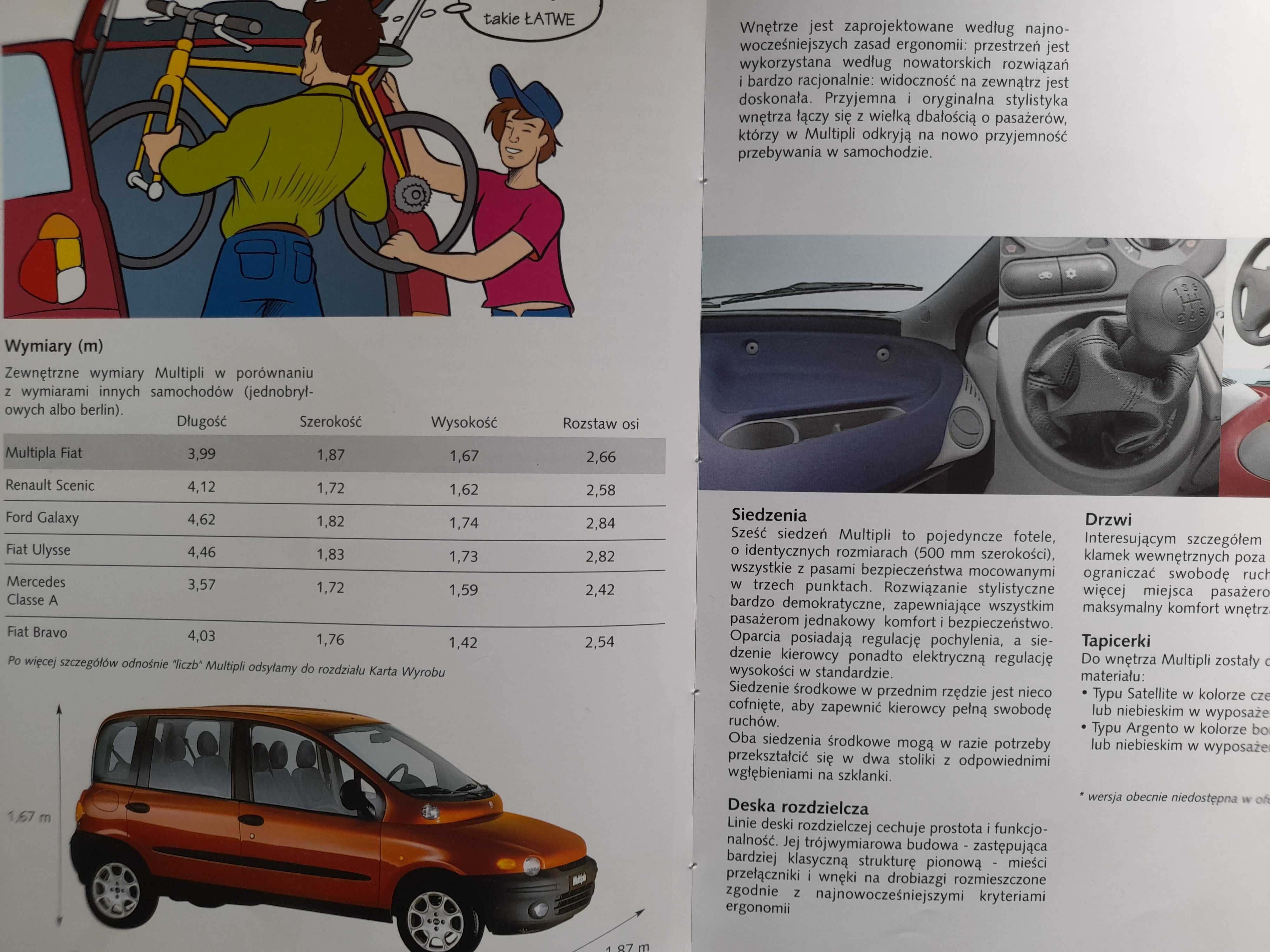 FIAT Multipla podręcznik dla sprzedawców rok 1998