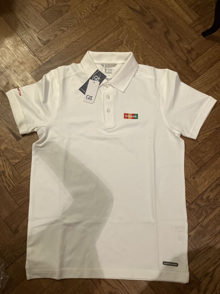 Biała golfowa koszulka polo firmy Cutter & Buck