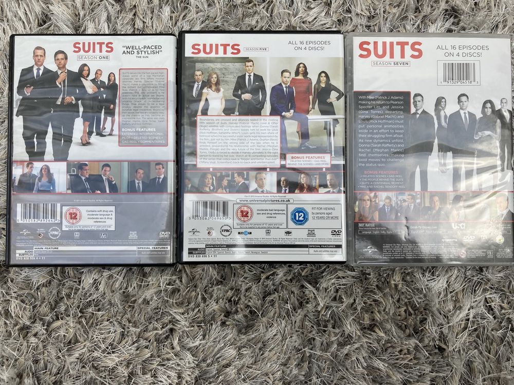 DVDs Suits (Defesa à Medida) 1ª, 5ª e 7ª temporadas