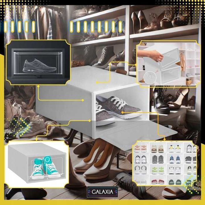 10x Pudełka Na Buty Organizer Pudełko Szafka Półka Pojemniki Obuwie