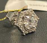 Pojedynczy kolczyk z białego złota 14kt (585) 2,35 gram