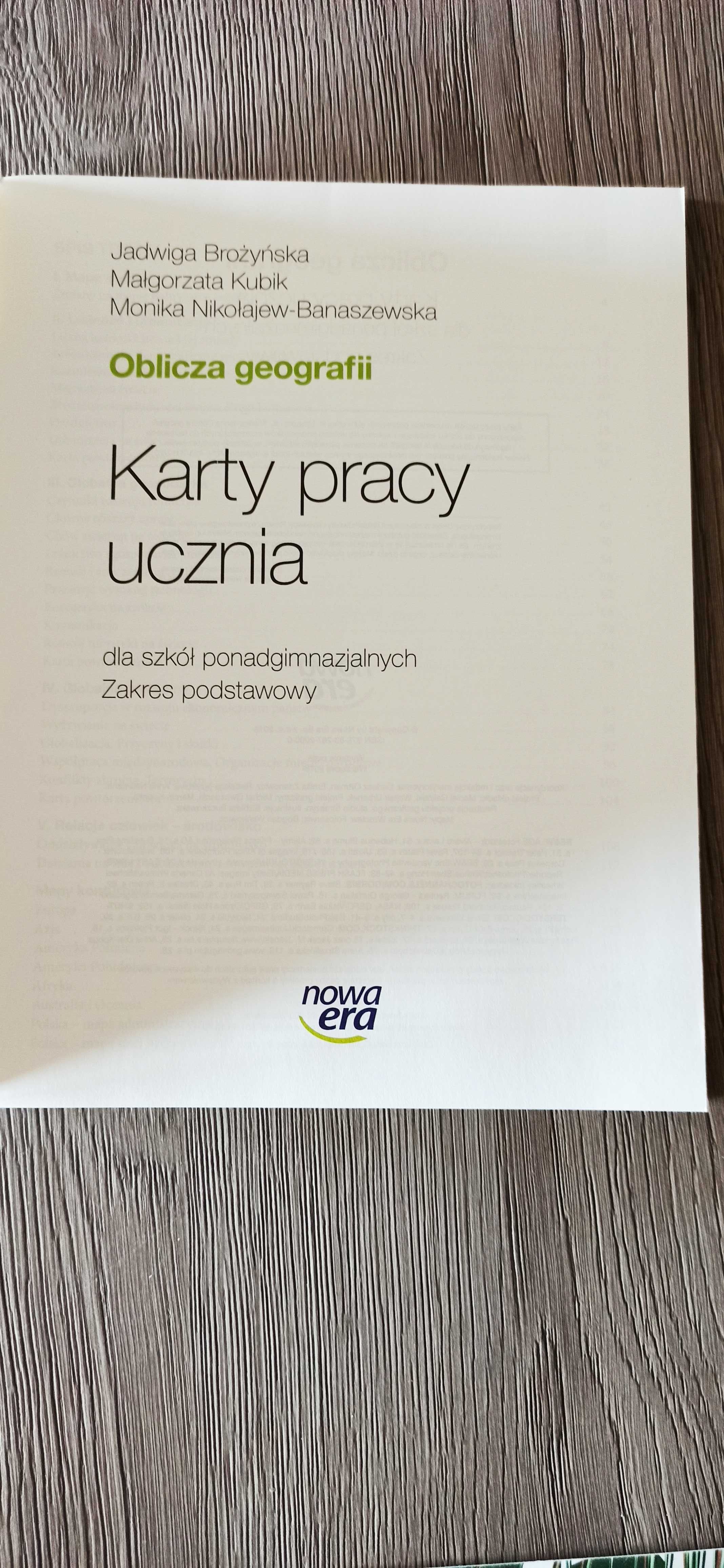 Geografia Karty pracy ucznia Oblicza Geografii