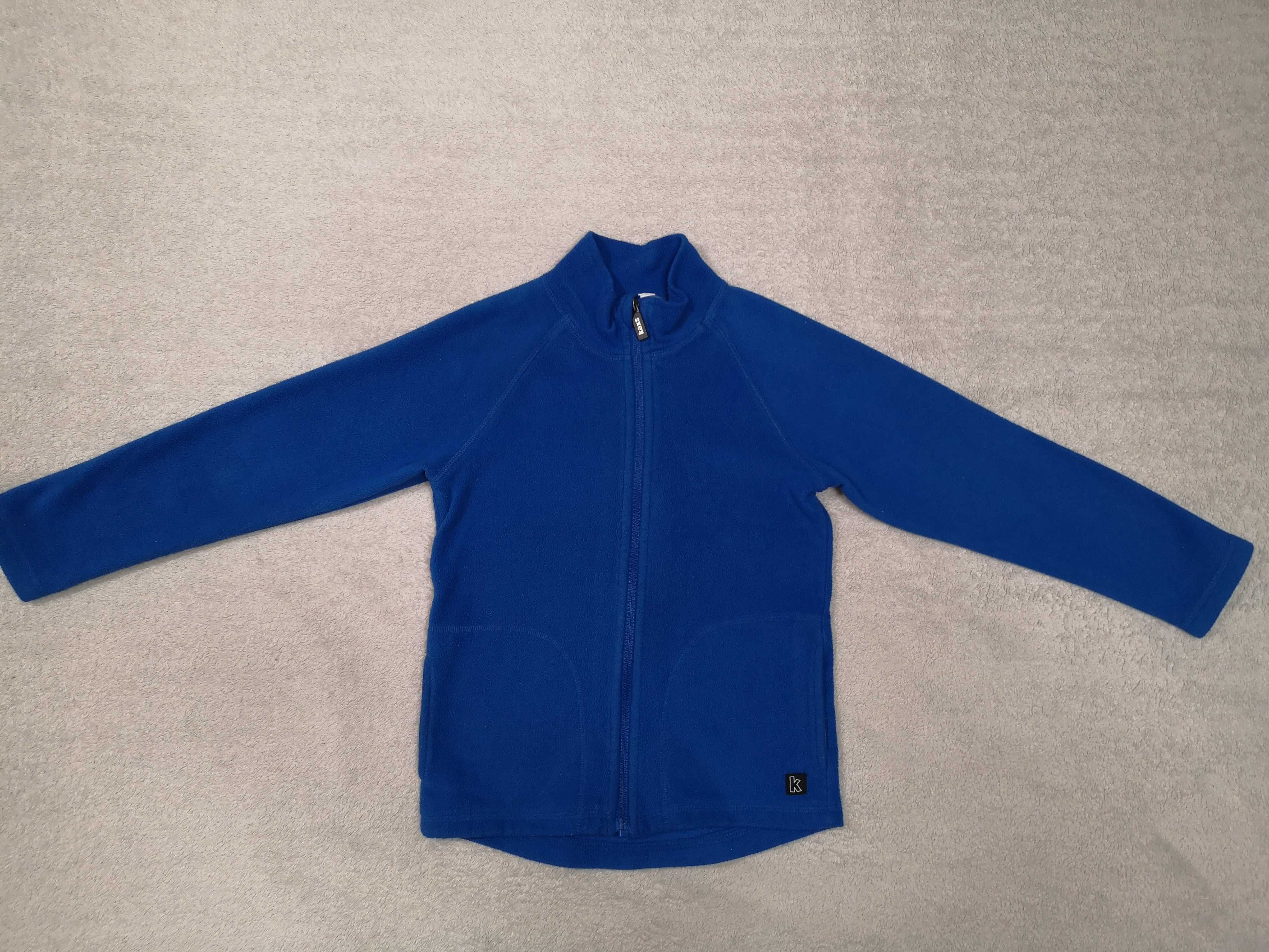 Niebieska chabrowa polarowa zasuwana bluza Kaxs 122 - 128