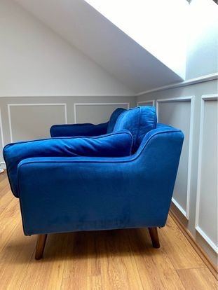 Sofa 2-osobowa welur granat niebieski