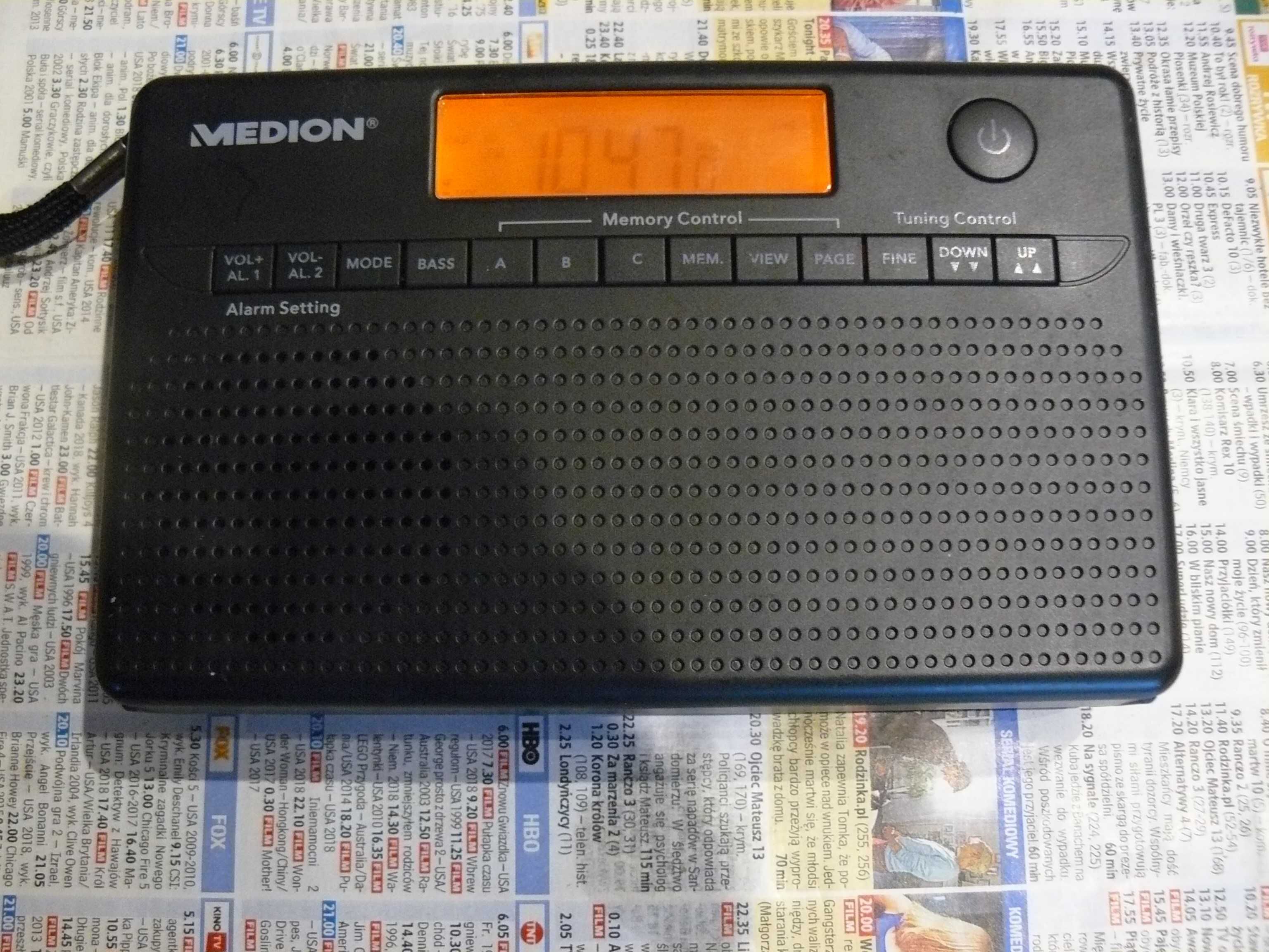 Radio przenośno-turystyczne Medion programator stacji