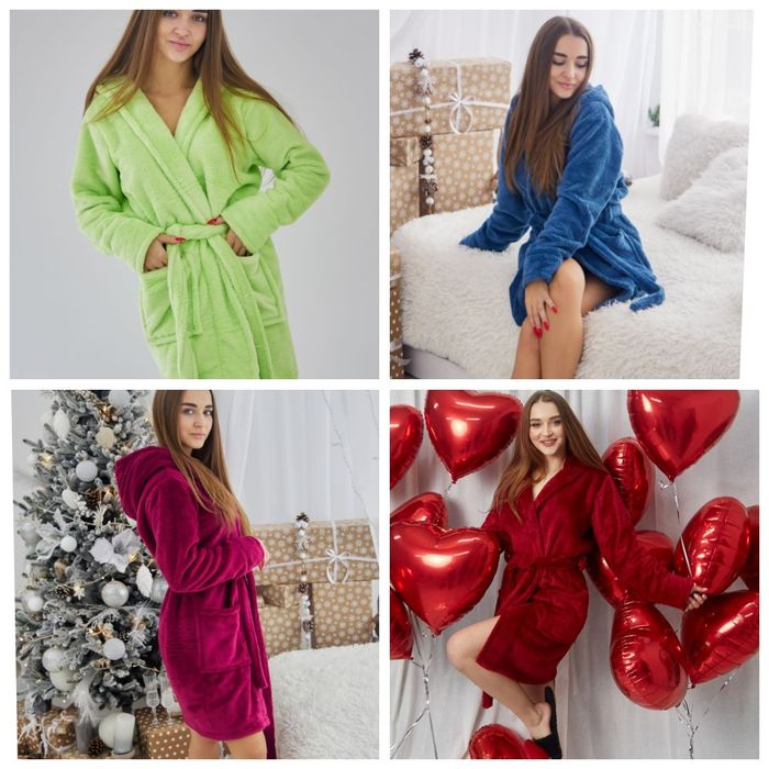 Жіночі теплі халатики багато кольорів