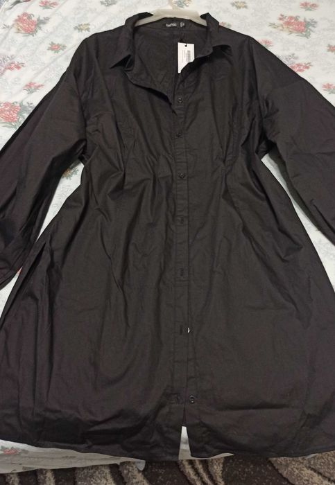 Стильное чёрное платье батал