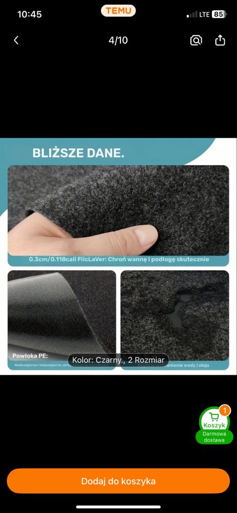 Podkład pod basen jacuzzi kolo, kwadrat filc JAKOŚĆ