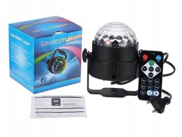 Projektor dyskotekowy kula disco LED RGB FLASH lampka efekty na imprez