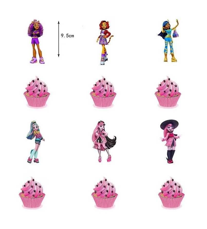 Monster High Zestaw Urodzinowy 4 części Balony Baner Topper Wzór 2