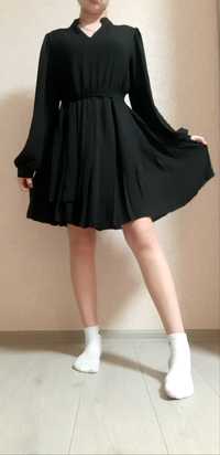Чорне шовкове плаття Fashioninsta