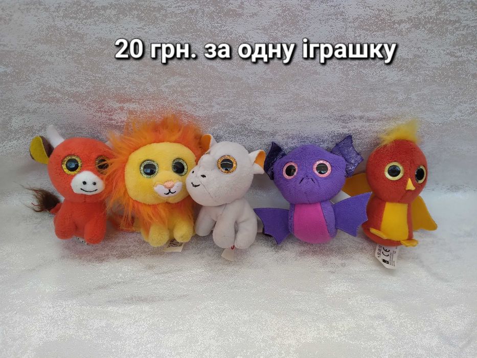 М'яка іграшка глазастики Єдиноріг Ведмедик Лев Зайчик Акула Кит