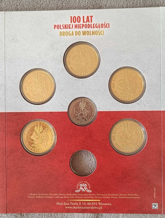 ZESTAW MONET 100 LAT Polskiej Niepodległości - DROGA DO WOLNOŚCI