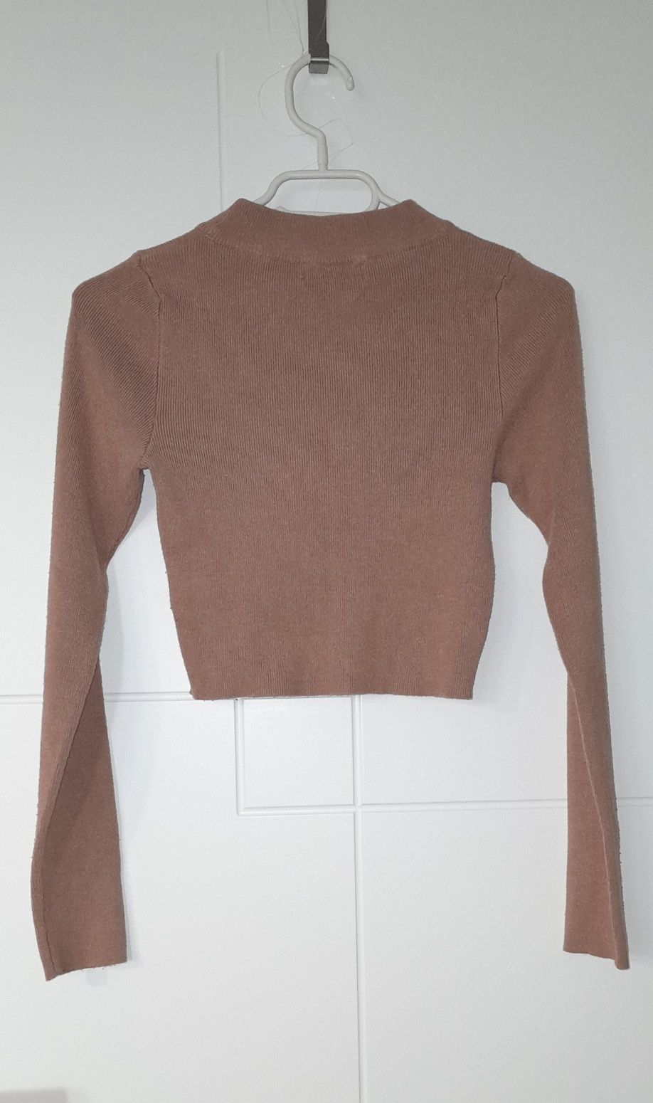Sweterek sweter brązowy 36 S Reserved odkryty brzuch