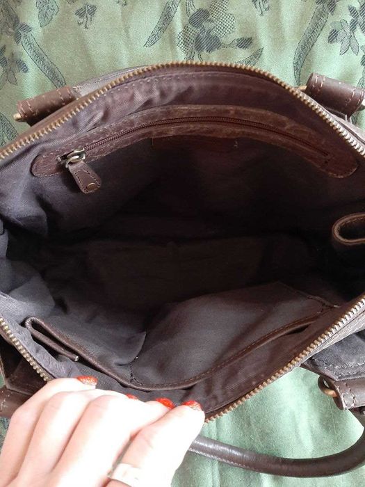 Сумка Maddison и клатч Assima натуральная кожа, коричневый цвет