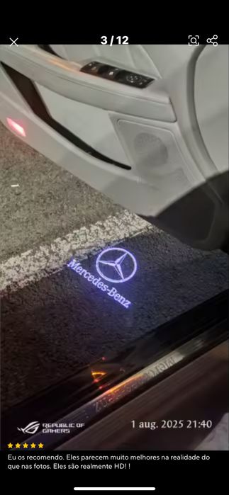 Luz de porta mercedes com logotipo