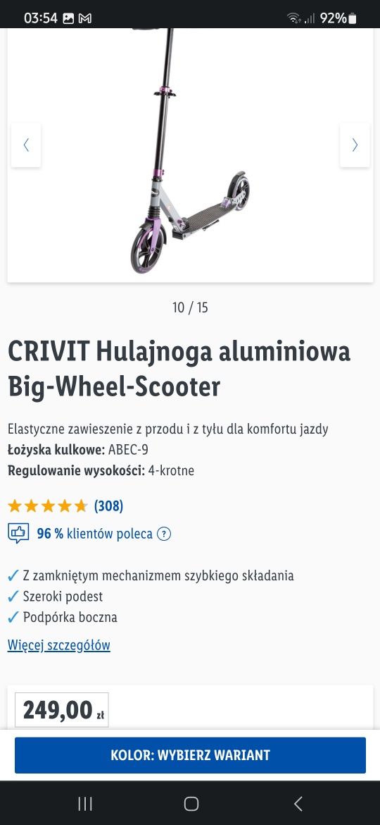 Hulajnoga miejska aluminiowa