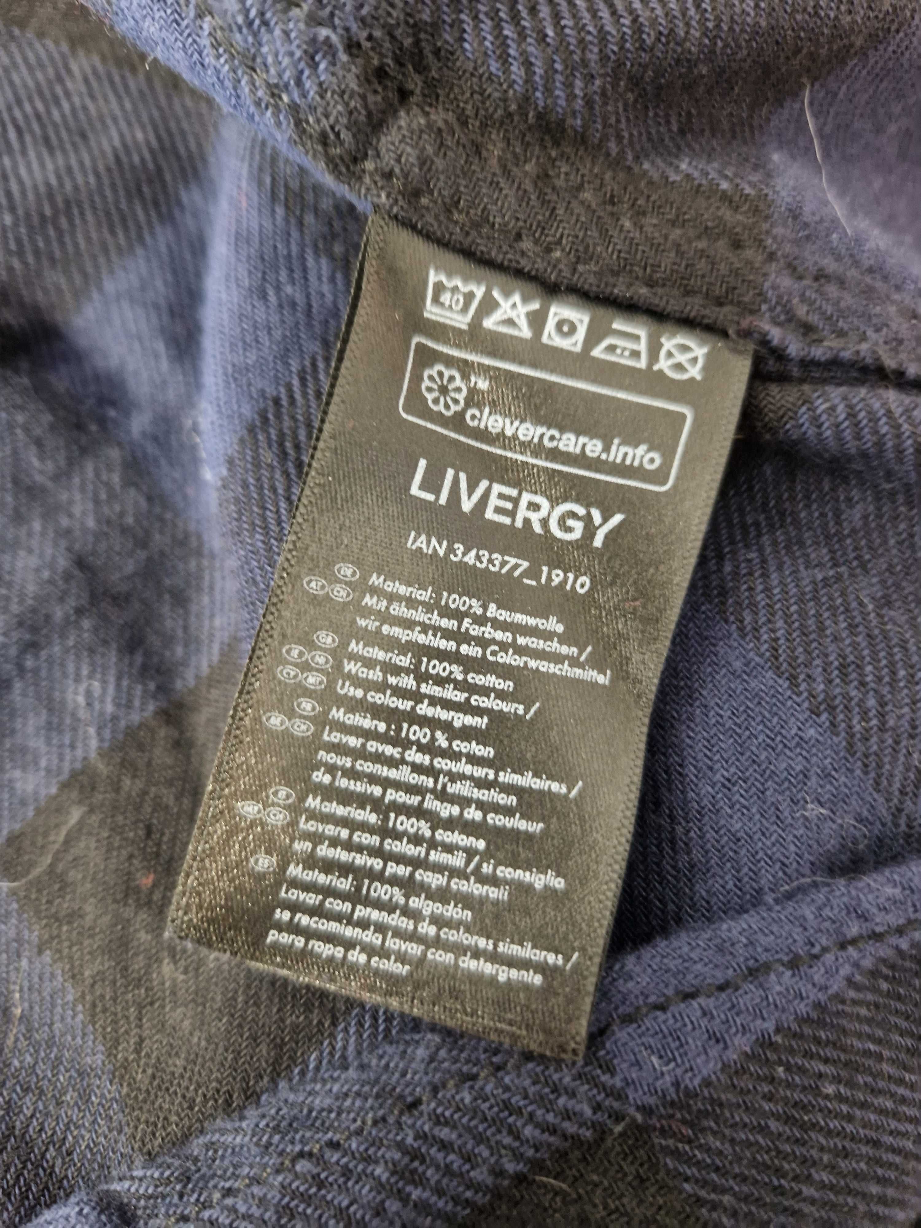 Livergy koszula meska w kratę flanela 100% bawełna L 41 42