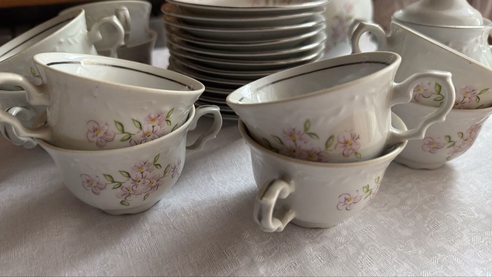 Serwis kawowy „Karolina” porcelana prl