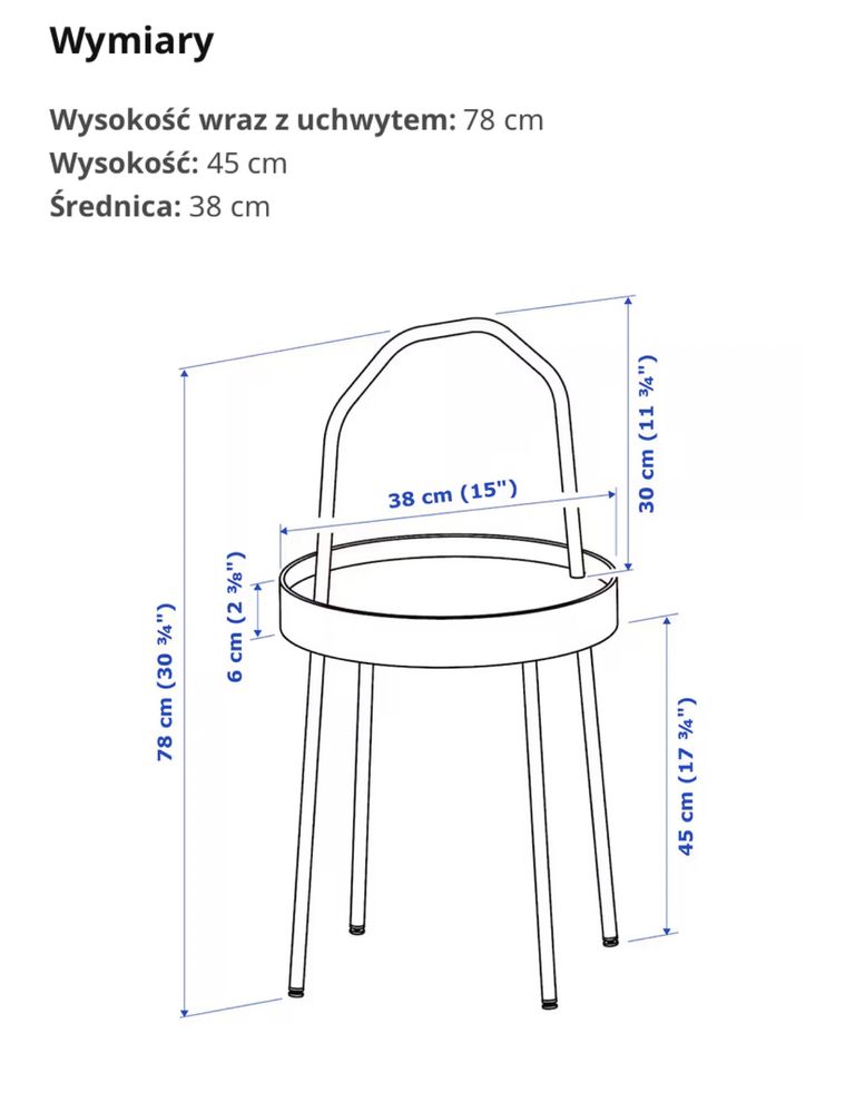 Ikea Burvik stolik nocny stolik kawowy do przenoszenia