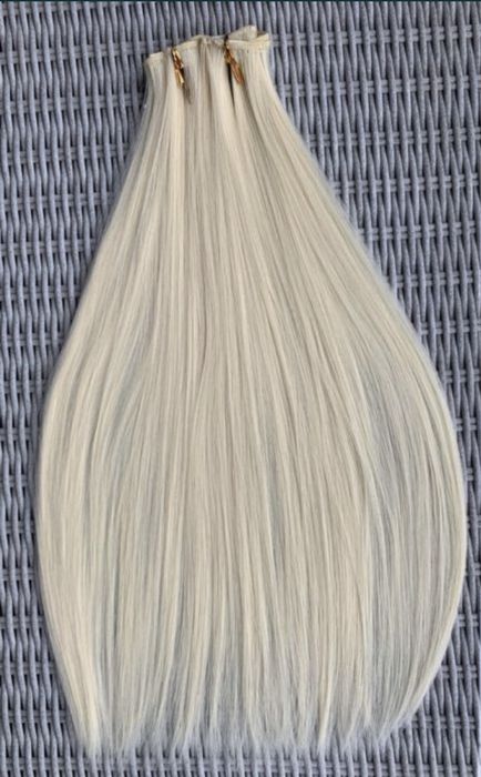 Premium Ultra włosy doczepiane, jasny blond,16 klipsów clip in ( 210 )