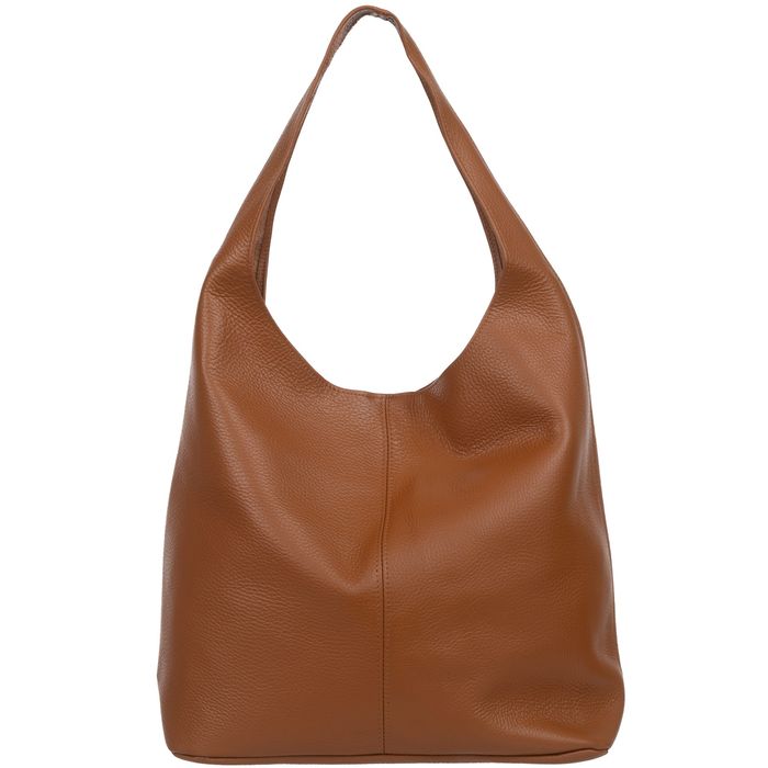 VERA PELLE torebka damska skórzana worek na ramię V517 c.złota