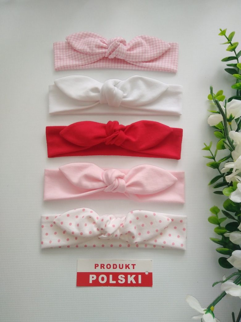 Opaska Pin up ~ niemowlęca ~ dziecięca ~ przeplatana ~ Kokarda _ od 0+
