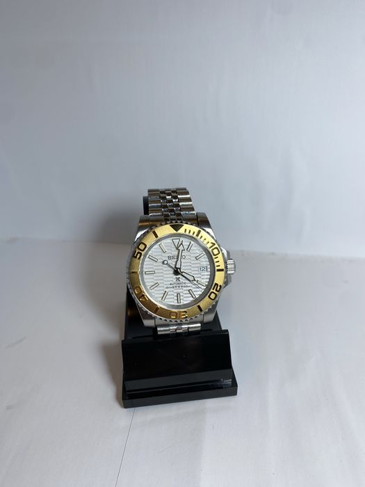 Zegarek automatyczny Seiko mod submariner bialo zloty nh35 tanio!!