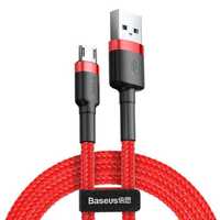Kabel USB Baseus Cafule, Micro USB, QC 3.0, 2.4A, 1M, Nylon, Czerwony