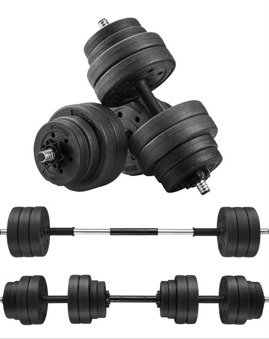 Zestaw hantli z łączeniem rury stalowej sztanga 30 kg
