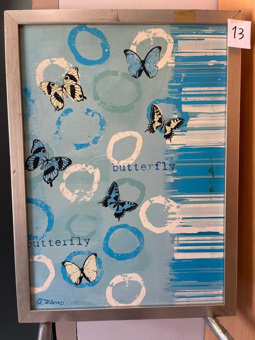 Quadro Abstrato em moldura de madeira