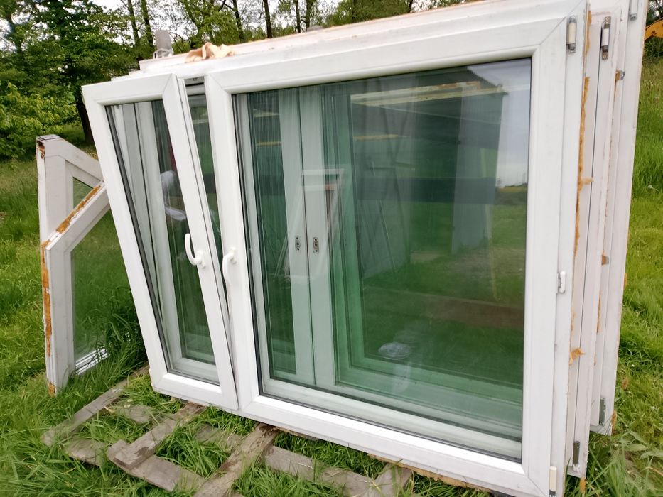 Okno 207x141 plastikowe dwukwaterowe rozwierno uchylne białe