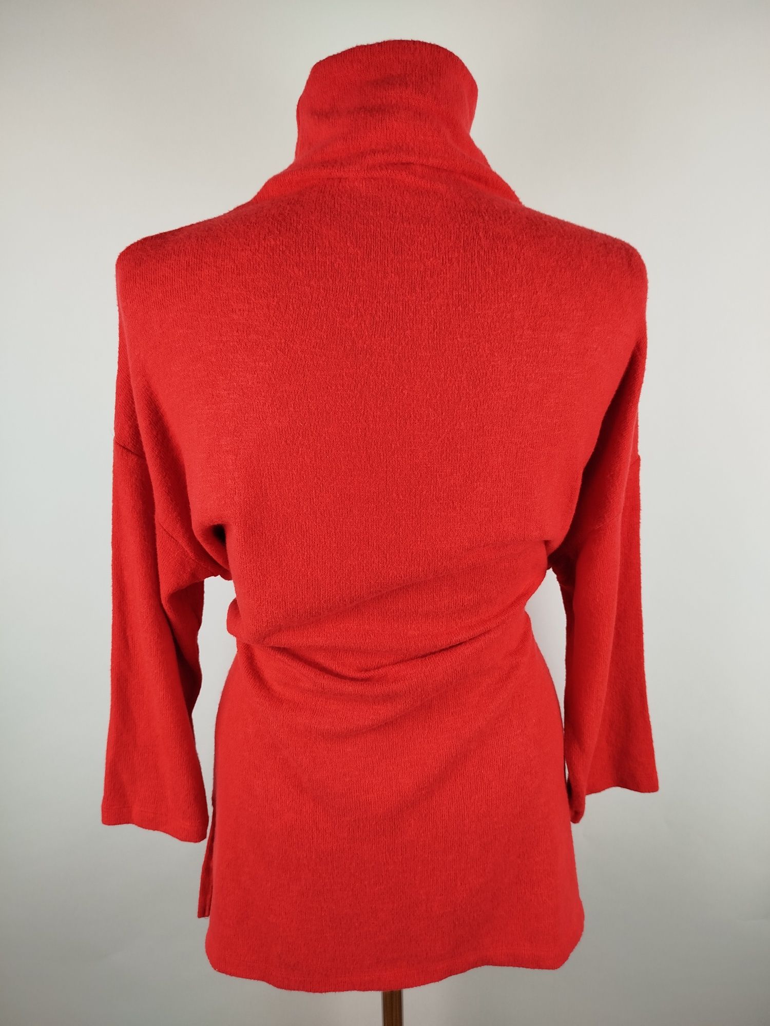Półgolf sweter sweterek oversize czerwony damski S