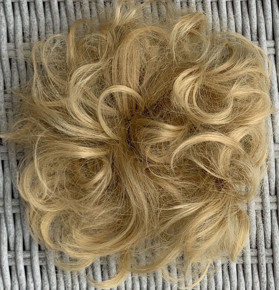 Premium Ultra włosy doczepiane, złoty blond, kok na gumce ( 359 )