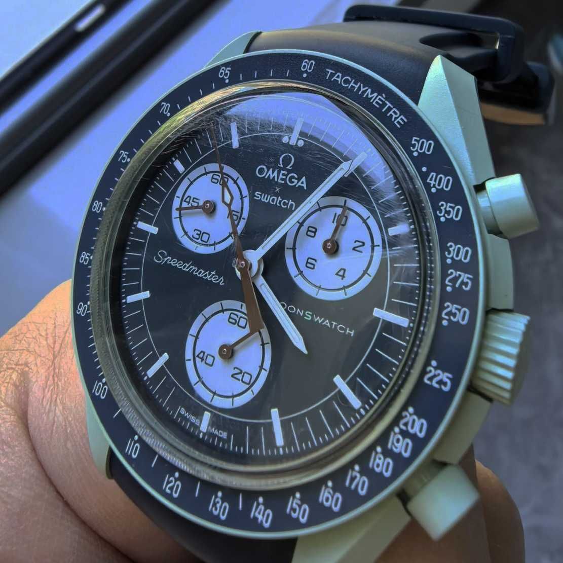 Omega x Swatch Ziemia SO33G100 - świetny stan, gotowy