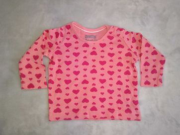 Bluzeczka różowa w serduszka rozmiar 56 dla dziewczynki