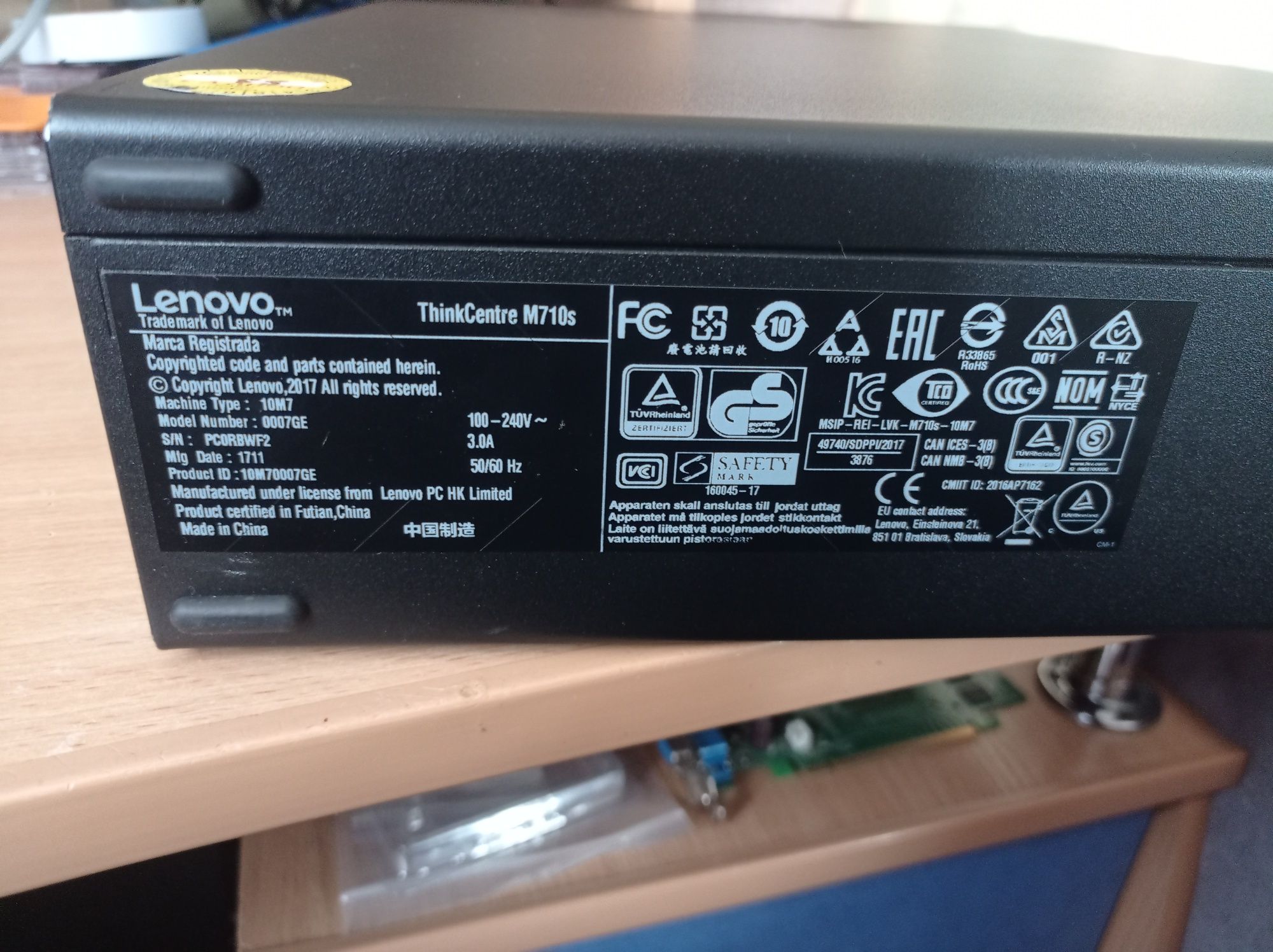 Комп'ютер Lenovo ThinkCentre m710s i5-7400, ОЗУ 8-gb ddr4, ssd240 нові