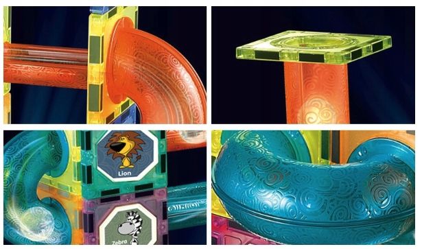 Klocki Magnetyczne 3d Tor Kulkowy Świecący Zestaw