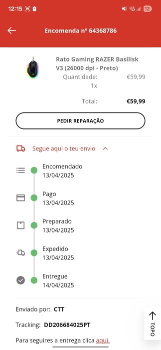 Rato Gaming RAZER Basilisk V3 (26000 dpi - Preto)