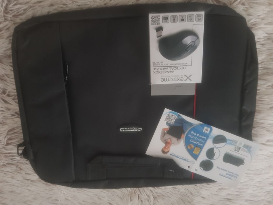 Torba na laptopa +myszka bezprzewodowa.