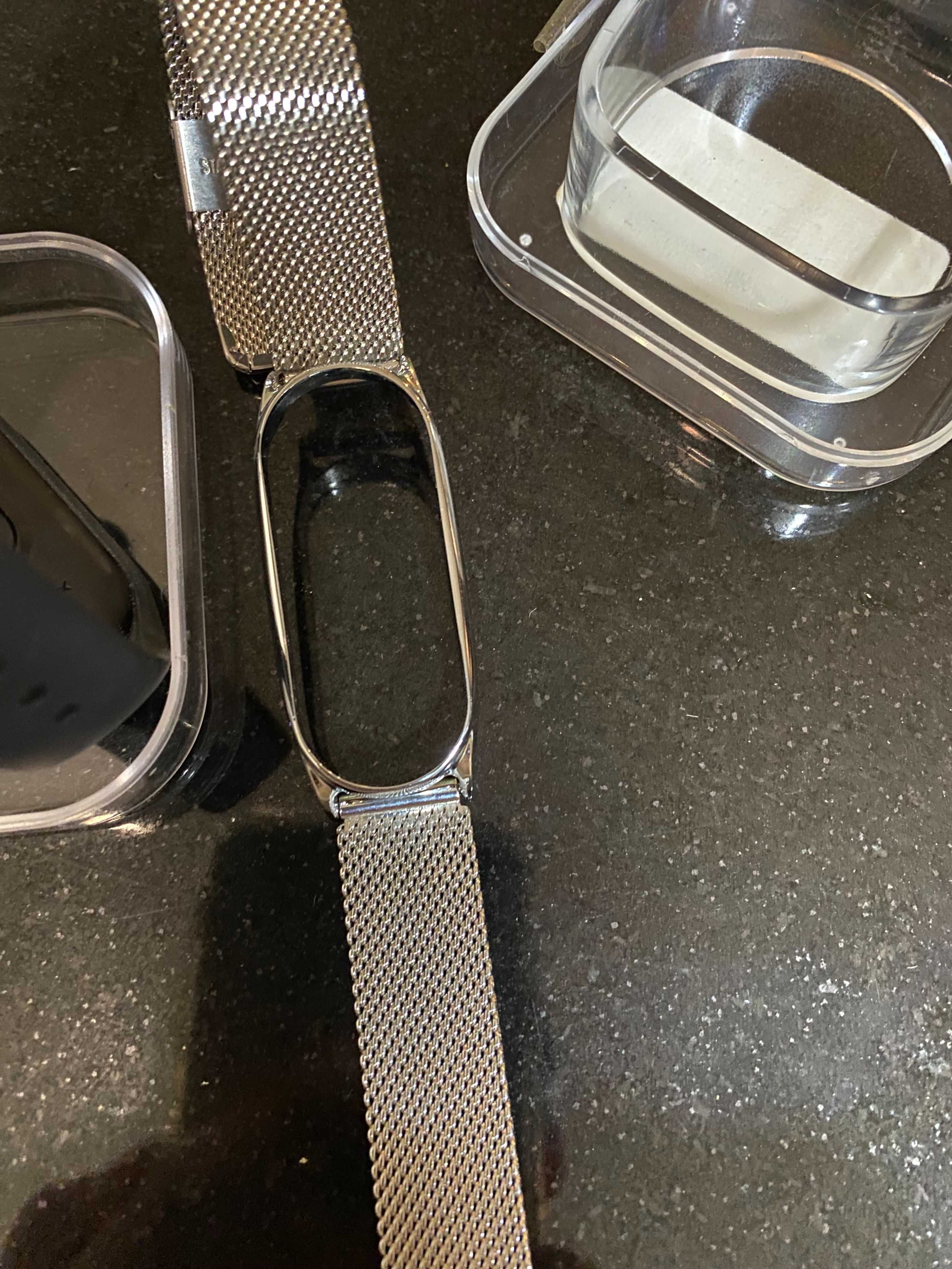 Xiaomi Mi Band opaska sportowa do biegania +srebrna  bransoleta