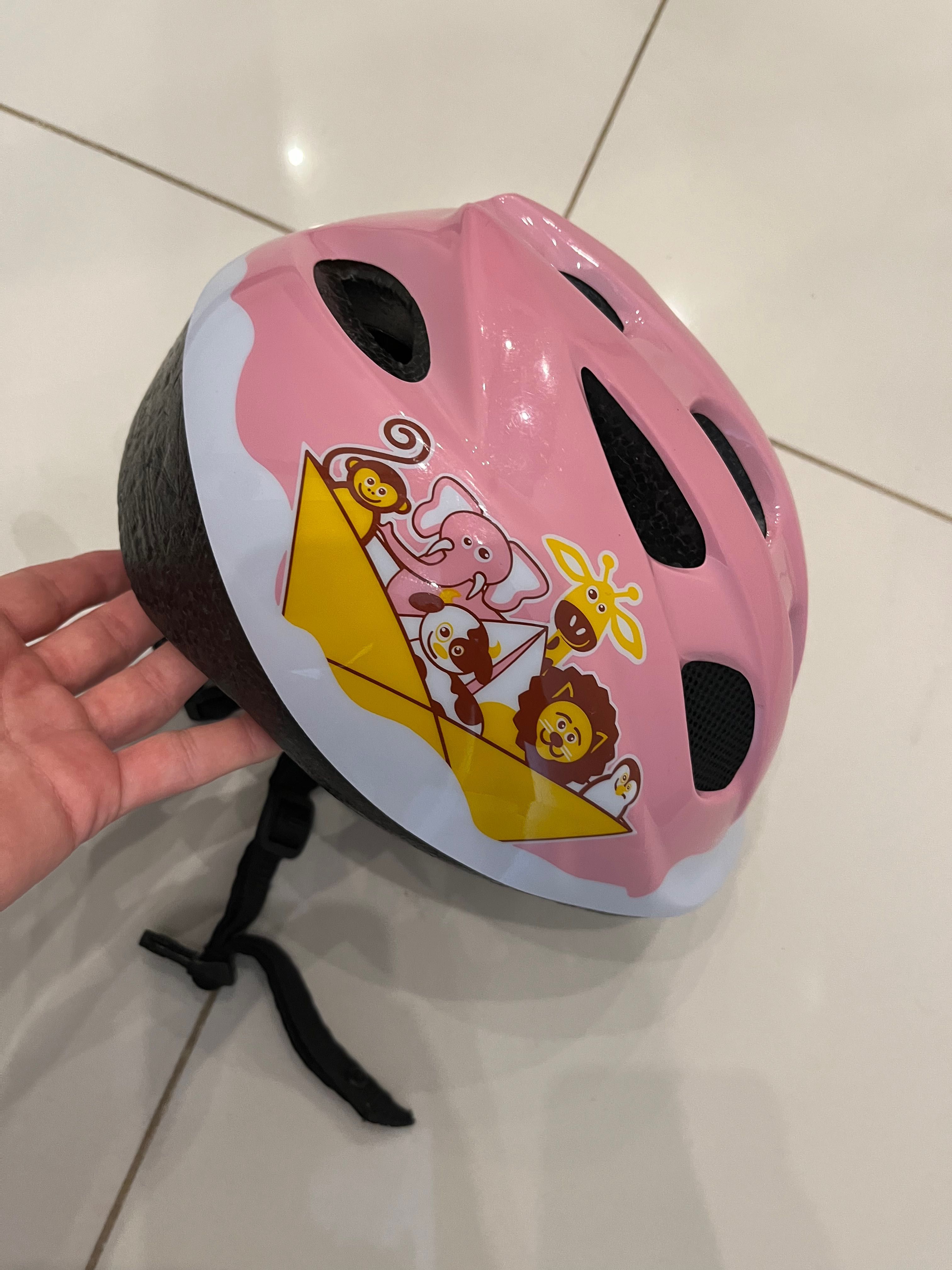 Kask btwin decathlon rozowy dla dziecka