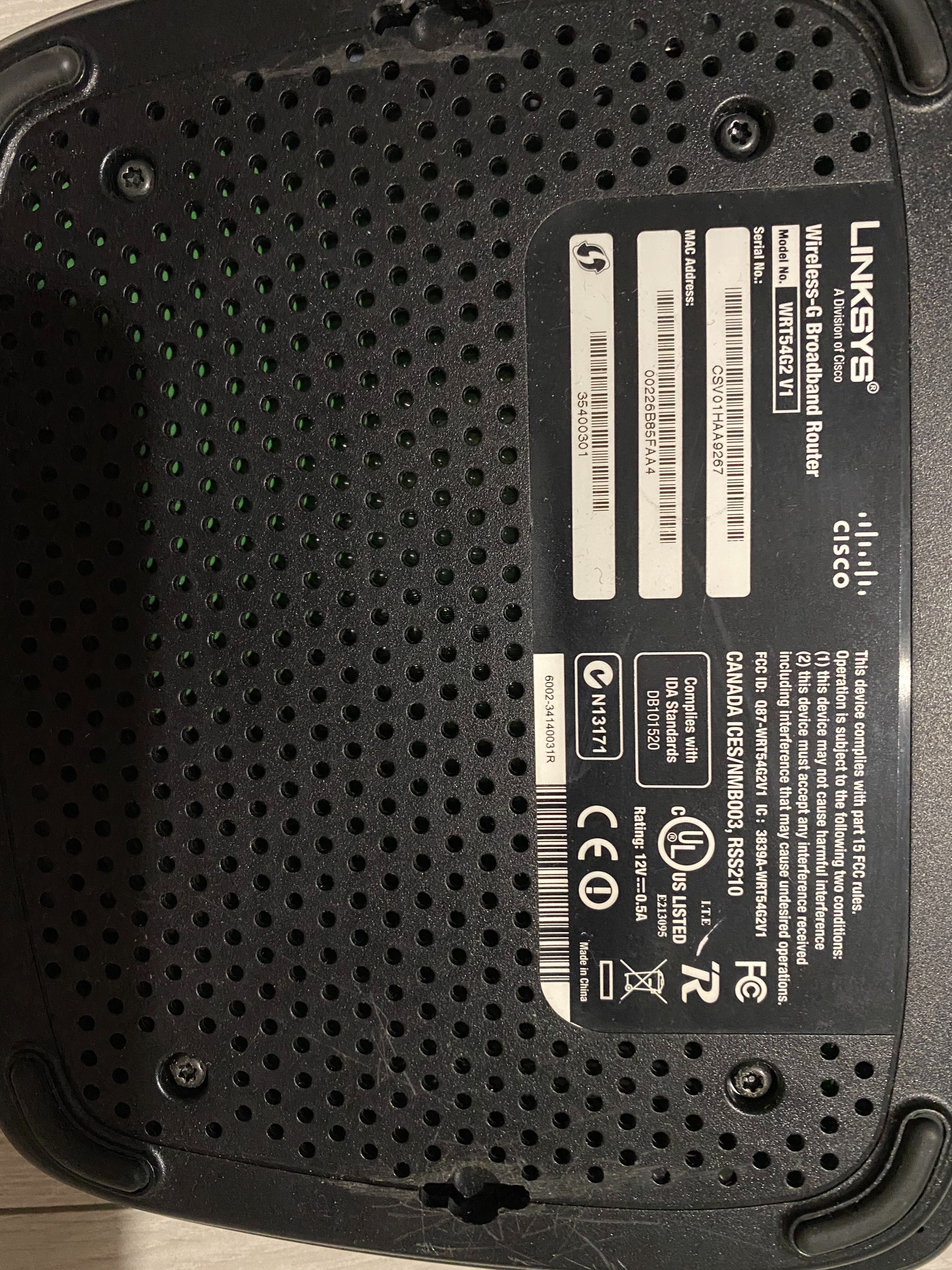 Na Prezent Modem Router Linksys Cisco WRT54G2 V1