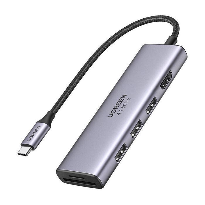 Adapter 5w1 UGREEN CM511 Hub USB-C do 3 portów USB3.0 + HDMI + TF/SD