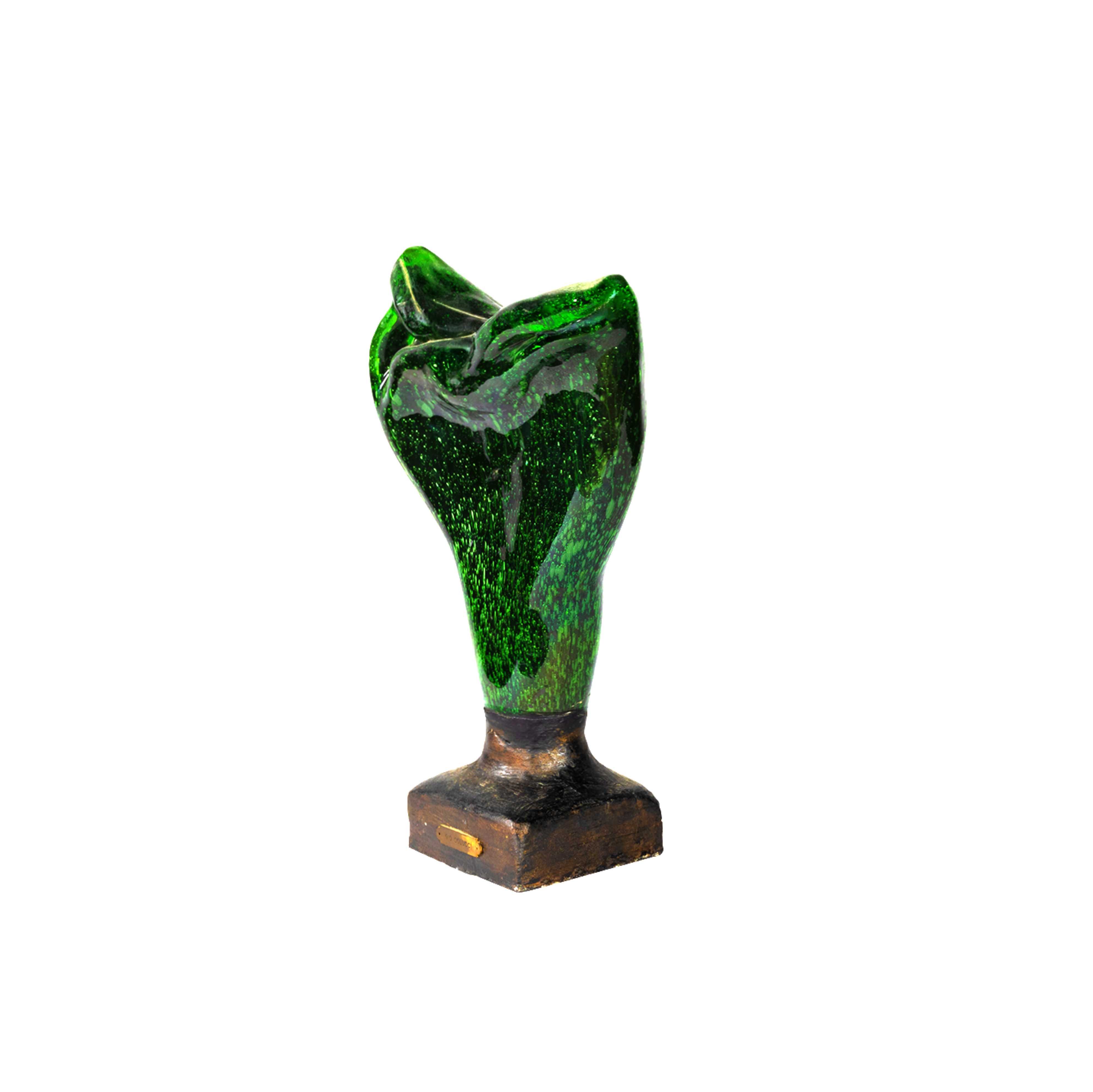 Estátua vidro verde Gio Colucci Abstracionismo | 1955