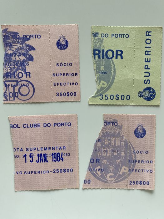 Bilhetes FC Porto , Benfica - Sporting - Boavista 1983