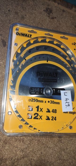 Zestaw 3 tarcz do drewna 250mm DeWalt DT1963 pilarki Piły stołowej