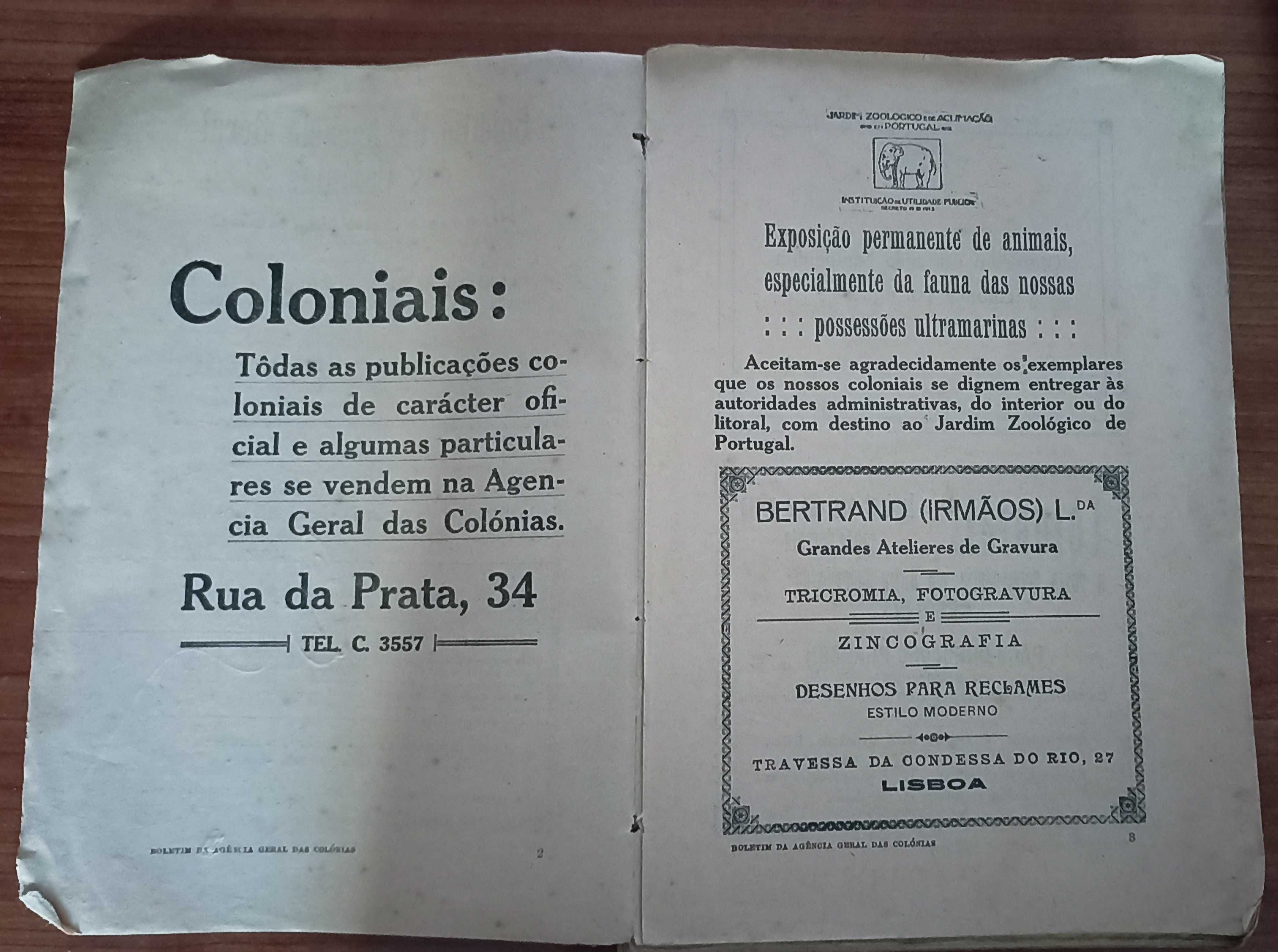 Boletim da Agência Geral das Colónias + Relações de Angola