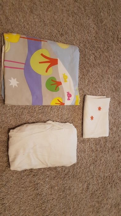 !STAN BDB! Komplet pościeli dla dziecka 110x125/35x55cm+prześcieradło