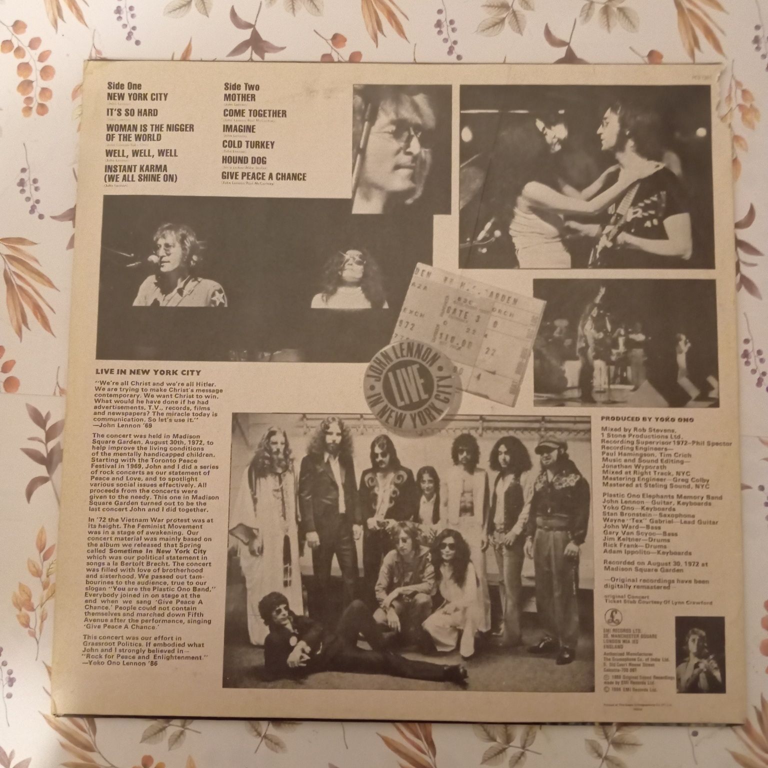 John Lennon, Live in New York,płyta winylowa stan igła, bez rys, raryt